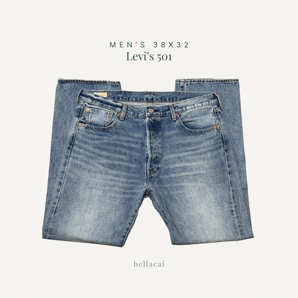 LEVI'S | Men's Org. 501 Jeans Vintage Light Wash Classic Straight Leg 38 X 32